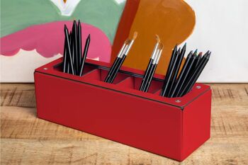 Multipot à crayons - organisateur bureau - 4 compartiments de stockage - 9 coloris - Fabriqué en France 4