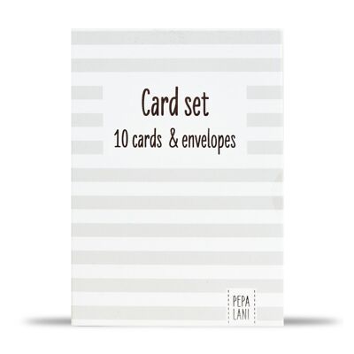 Pepa Lani card set / 10 cards incl. envelopes - Stripes & Blocks