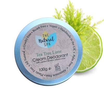 Baume déodorant Tea Tree Lime Cream - naturellement sans bicarbes ni aluminium