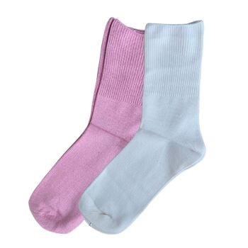 chaussettes en bambou vert-oie | 2 paires | Rose | 36-41 1