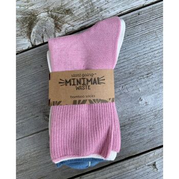 chaussettes en bambou vert-oie | 2 paires | Rose | 36-41 4