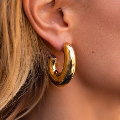 Pesca hoop earrings - large oval