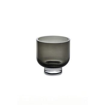 Vase ou bol bas moderne, Design Sobre, OMAHA07, gris ou orange/ambre 3