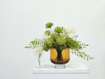 Vase ou bol bas moderne, Design Sobre, OMAHA07, gris ou orange/ambre 5