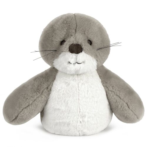 Peluche ultra douce phoque 24 cm - Gris/Blanc