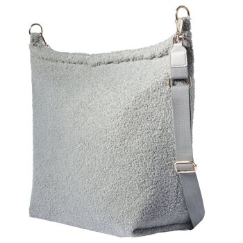 Sac Mom Teddy Bouclé Gris 2