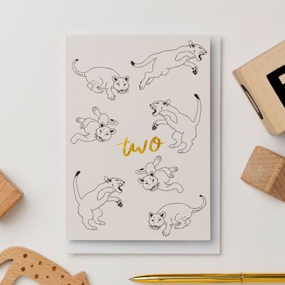 Lioncub Second Birthday Card