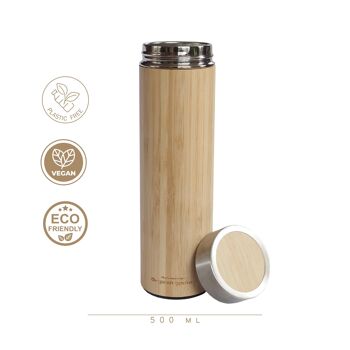 green-goose Bouteille thermos en bambou dans un tube cadeau 5