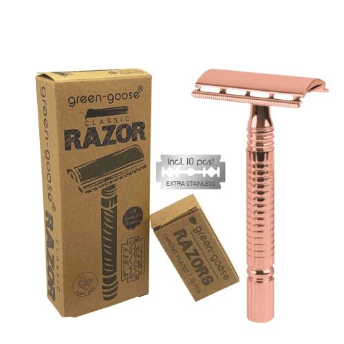 green-goose Classic Shaving Set | Pink Gold