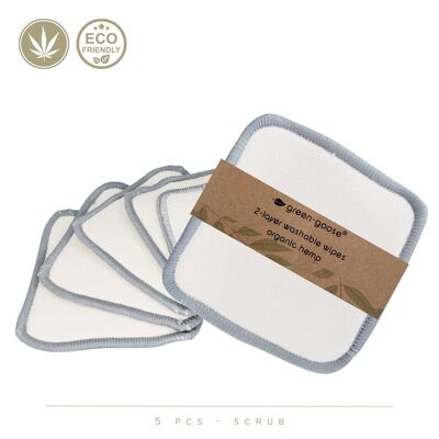 Green-Goose Dischetti di cotone riutilizzabili XL in cotone organico di canapa | 5 pezzi | Macchia