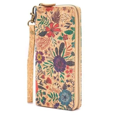 Cartera de mujer de corcho green-goose | flores de verano