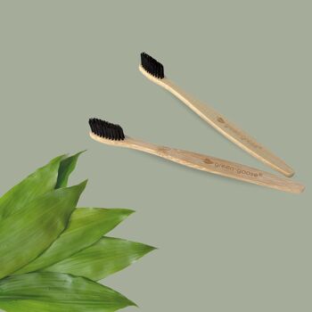 brosses à dents en bambou green-goose | 4 pièces | Dur 2