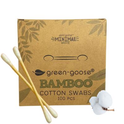 hisopos de algodón de bambú green-goose | 100 piezas