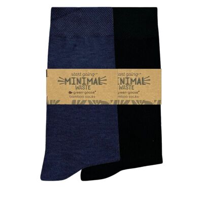 green-goose Bambus Herrensocken | 2 Paar | Gemischt | 39-44