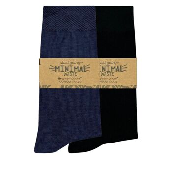 chaussettes homme en bambou green-goose | 2 paires | Mixte | 39-44 1