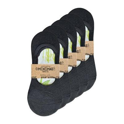 Footies de bambú para mujer de green-goose | 5 pares | Negro | 35-39