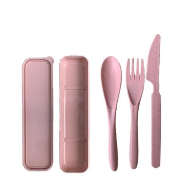 Set di posate biologiche green-goose | Rosa