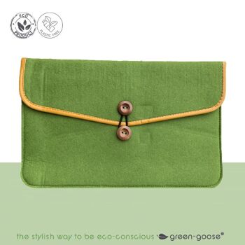 pochette pour ordinateur portable en feutre d'oie verte | 38x28 cm | Vert 2