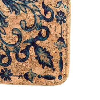 portefeuille femme en liège green-goose | Bleu de Delft 4