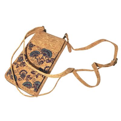 Borsa per cellulare in sughero verde-oca | Blu di Delft
