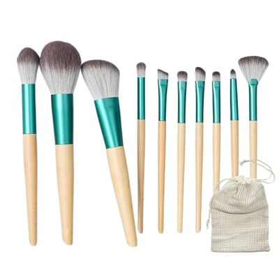 green-goose Make-up-Pinsel-Set mit Tasche | 10 Stück