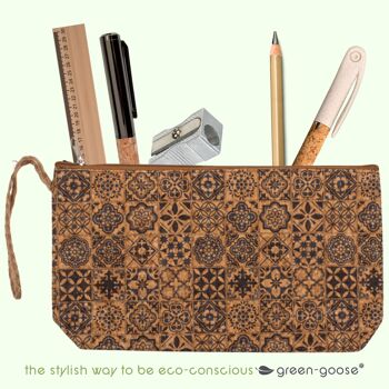 trousse de maquillage en liège green-goose | Tuile marron 2