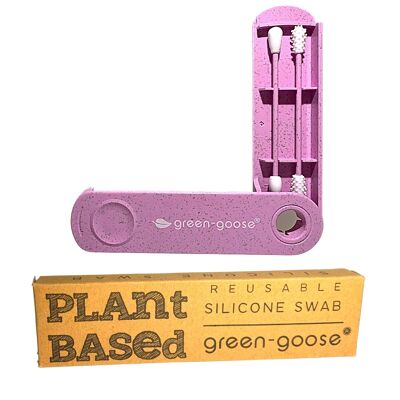 hisopo de algodón y aplicador de maquillaje reutilizables de base biológica green-goose | Púrpura