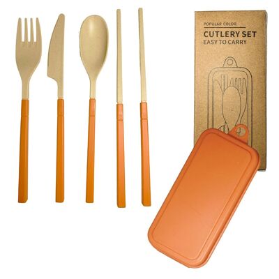 green-goose Biobasiertes Besteckset faltbar | Orange