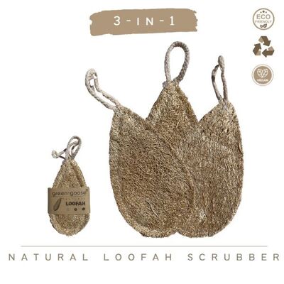 green-goose Loofah Keukenspons Druppel | Set van 3