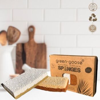 green-goose Duo d'Éponges de Cuisine Bio | Sisal et noix de coco 3