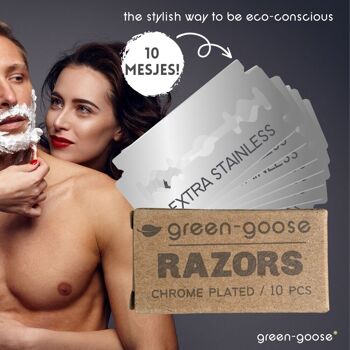 rasoir classique green-goose avec savon à raser et blaireau | Noir 10