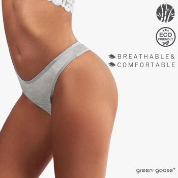 green-goose String en bambou pour femme | 2 pièces | Blanc 4