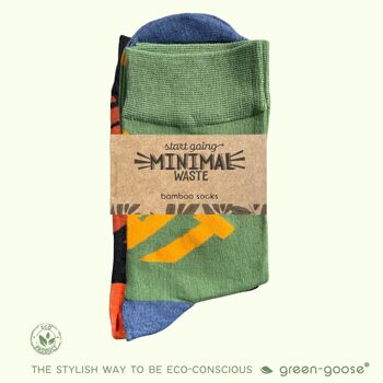 chaussettes homme en bambou green-goose | 2 paires | Quoi | 39-44 | Vert noir 3