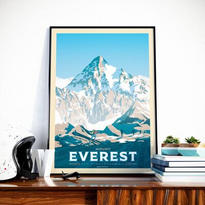 Póster de Viaje Monte Everest Asia - Himalaya 30x40 cm
