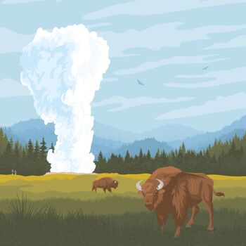 Affiche Voyage Yellowstone National Park - Etats-Unis 21x29.7 cm [A4] 3