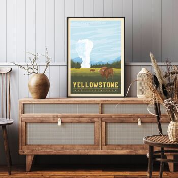 Affiche Voyage Yellowstone National Park - Etats-Unis 50x70 cm 5