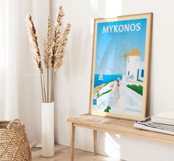 Affiche Voyage Ile de Mykonos Grèce 21x29.7 cm [A4] 3