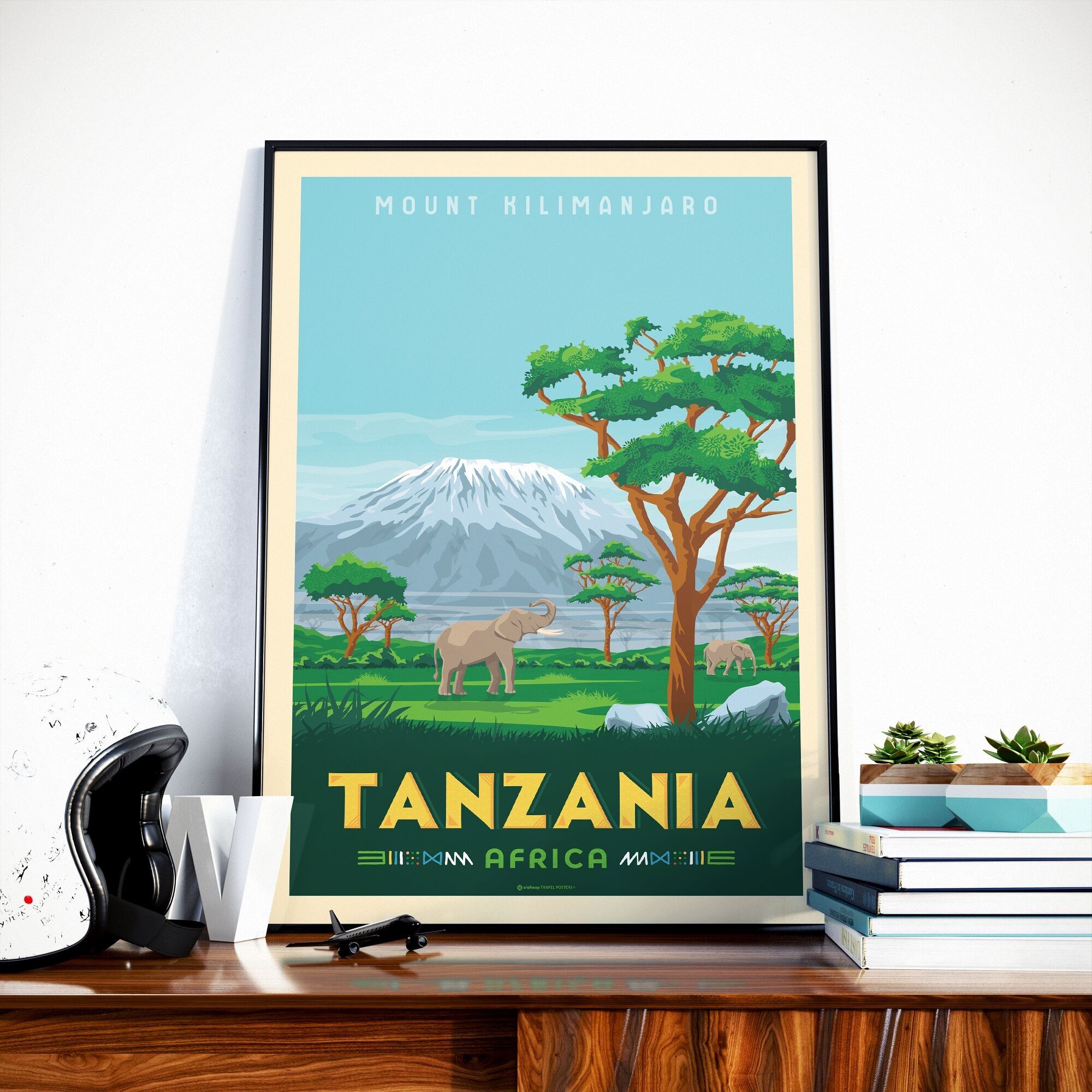 Poster di viaggio in Tanzania Monte Kilimanjaro - Africa 21x29,7 cm [A4]