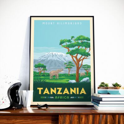 Tanzania Travel Poster Mount Kilimanjaro - Africa 30x40 cm