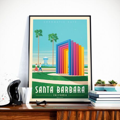 Affiche Voyage Santa Barbara Californie - Etats-Unis 30x40 cm