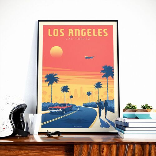 Affiche Voyage Los Angeles Sunset Californie - Etats-Unis 21x29.7 cm [A4]