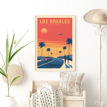 Affiche Voyage Los Angeles Sunset Californie - Etats-Unis 21x29.7 cm [A4] 2