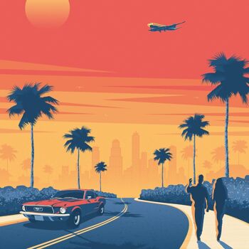 Affiche Voyage Los Angeles Sunset Californie - Etats-Unis 21x29.7 cm [A4] 3