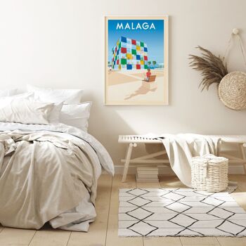 Affiche Voyage Malaga Andalousie Espagne - Musée Pompidou 50x70 cm 5