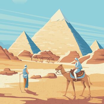 Affiche Voyage Le Caire Egypte Afrique - Pyramide de Gizeh 30x40 cm 3