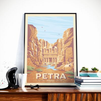 Affiche Voyage Petra Jordanie Afrique - La Khazneh 30x40 cm
