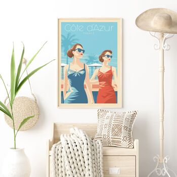 Affiche Voyage Côte d'Azur France - Ladies 50x70 cm 2