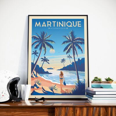 Travel Poster Martinique France - Caribbean Sea 30x40 cm
