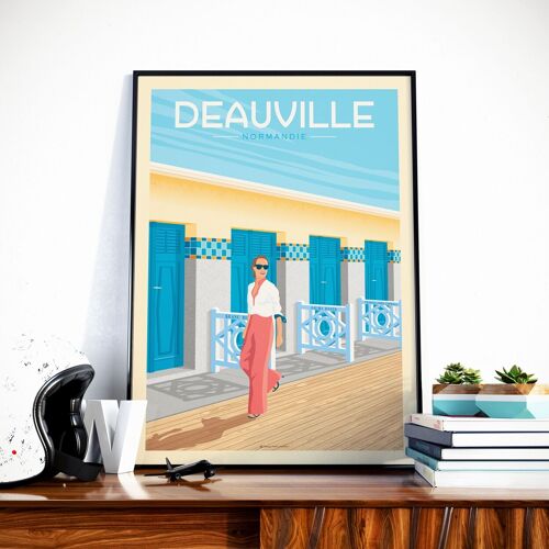 Affiche Voyage Deauville Normandie France - Les Planches 21x29.7 cm [A4]