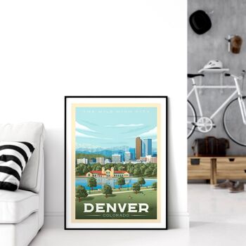 Affiche Voyage Denver Colorado - Etats-Unis - 21x29.7 cm [A4] 2